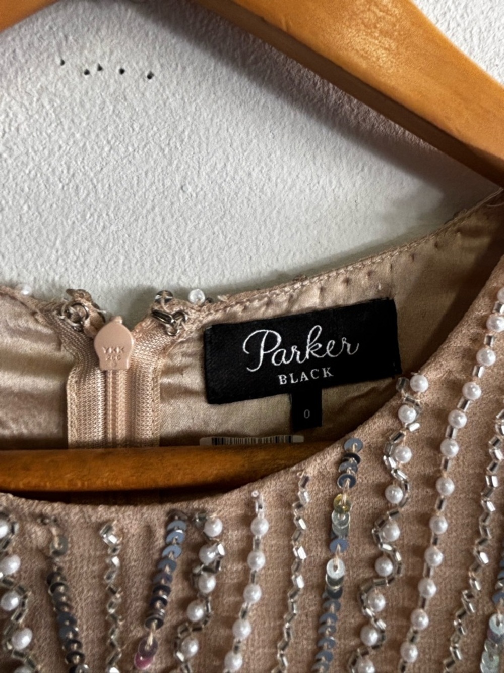 Parker Nude Beaded Evening Dress - Picture 4 of 5
